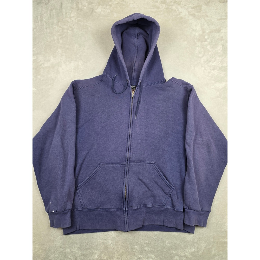 Vintage Prospirit Zip Up Hoodie Mens XL Blue Faded Distressed Fleece Sweatshirt